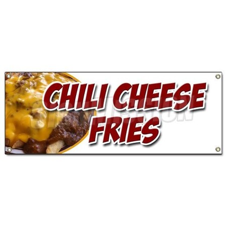 Signmission CHILI CHEESE FRIES BANNER SIGN snack melted mexican food tacos tex mex B-Chili Cheese Fries